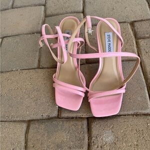 Steve Madden Kyrah Pink Ankle Wrap Heels